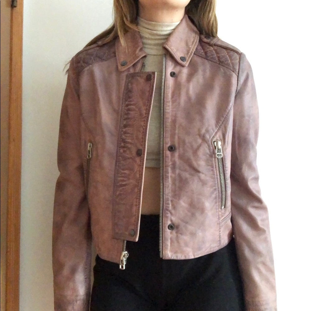 Andrew Marc Distressed Leather Jacket